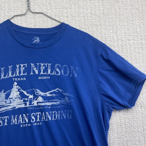 Willie Nelson Last Man Standing Size M Blue Shirt Country Legend Texas Born Read - Picture 3 of 16